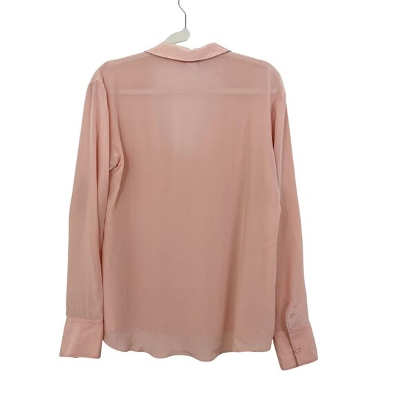 Soft Surroundings Light Pink Silk Long Sleeve Blouse V-Neck - Size Medium - Picture 2 of 5